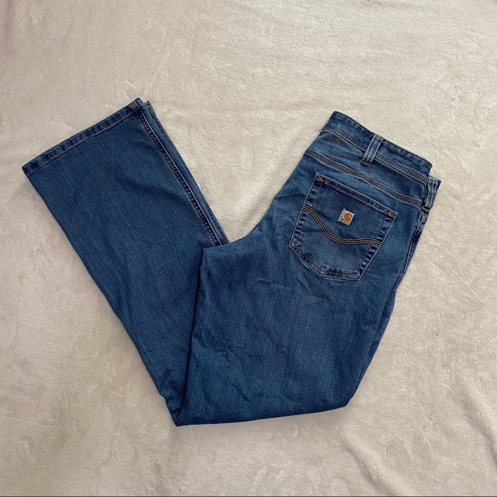 EUC Carhartt 9.5” mid rise Bootcut Jeans